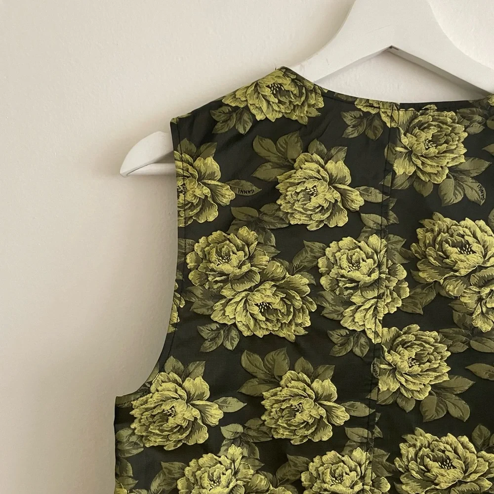 GANNI Flower Jacquard Suiting Mini Dress - Picture 8 of 9